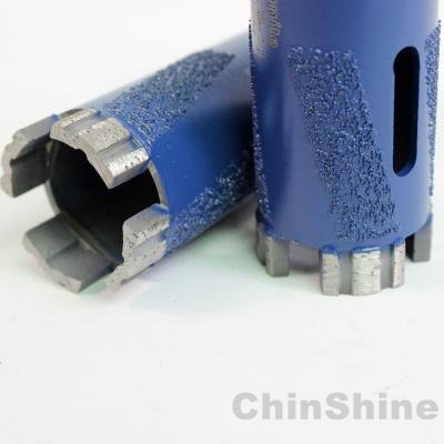 Dry diamond core drill bit for granite