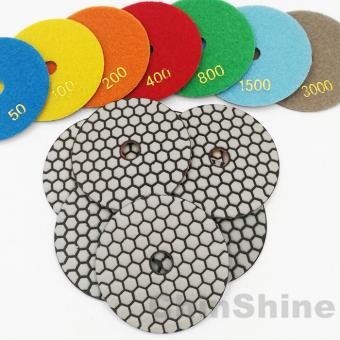 Dry diamond polishing pads