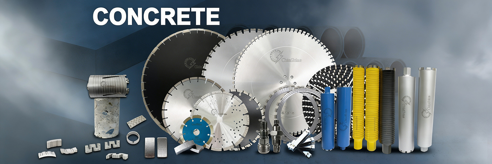 Diamond core drill bit, diamond blade and diamond wires for concrete